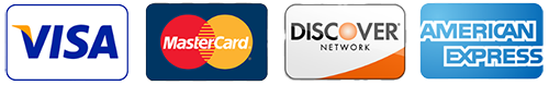 Accepted payment methods: Visa, Mastercard, Discover, American Express